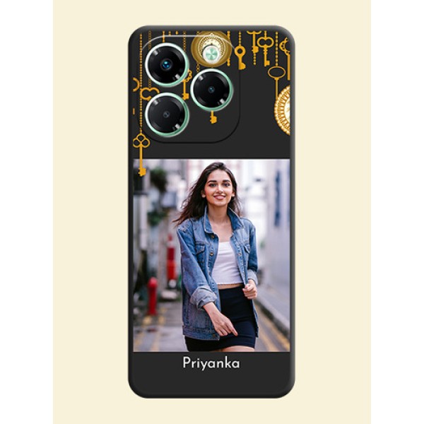 Decorative Design with Text On Space Black Custom Soft Matte Mobile Back Cover - Infinix Note 40X 5G Decorative Design with Text On Space Black Custom Soft Matte Mobile Back Cover - Infinix Note 40X 5G