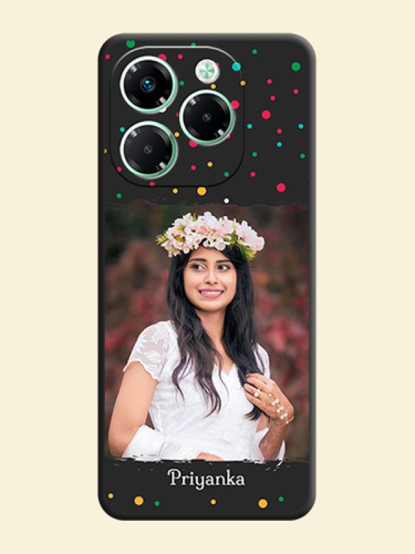 Multicolor Dotted Pattern with Text On Space Black Custom Soft Matte Mobile Back Cover - Infinix Note 40X 5G