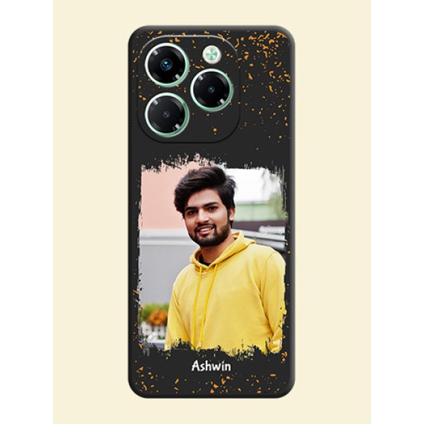 Spray Free Design on Photo On Space Black Custom Soft Matte Mobile Back Cover - Infinix Note 40X 5G