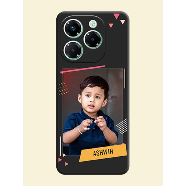 Photo Frame with Triangle Small Dots on Photo On Space Black Custom Soft Matte Mobile Back Cover - Infinix Note 40X 5G