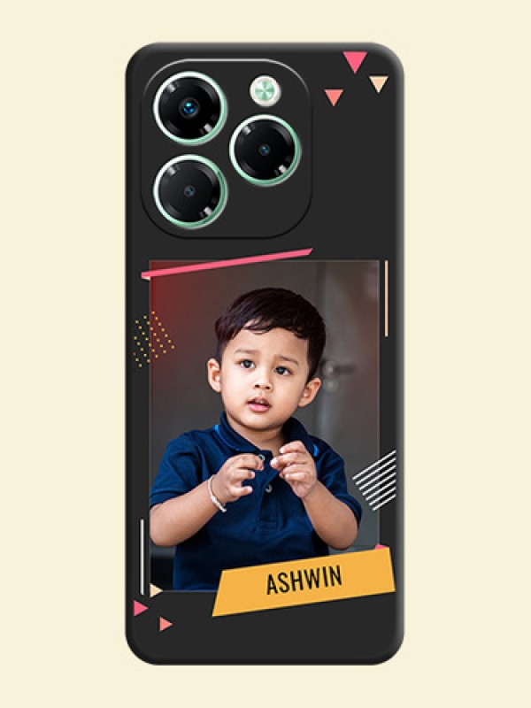 Photo Frame with Triangle Small Dots on Photo On Space Black Custom Soft Matte Mobile Back Cover - Infinix Note 40X 5G