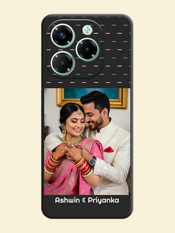 Line Pattern Design with Text On Space Black Custom Soft Matte Mobile Back Cover - Infinix Note 40X 5G