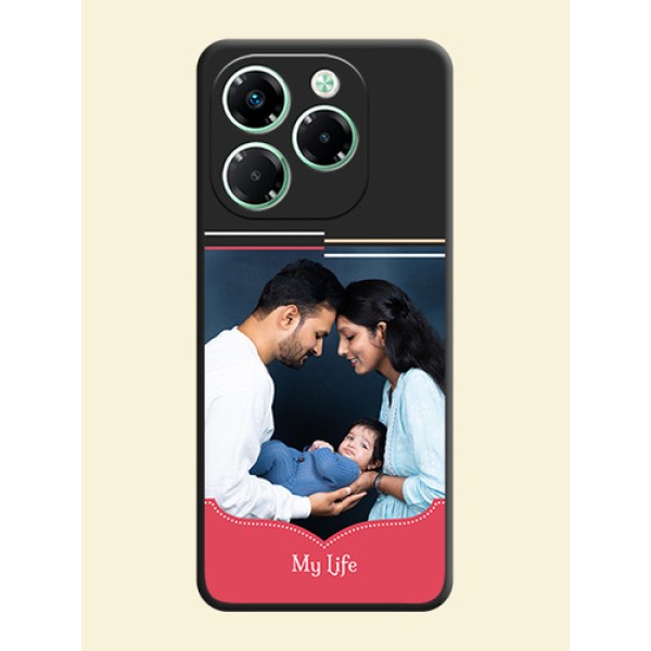 Classic Plain Design with Name On Space Black Custom Soft Matte Mobile Back Cover - Infinix Note 40X 5G Classic Plain Design with Name On Space Black Custom Soft Matte Mobile Back Cover - Infinix Note 40X 5G