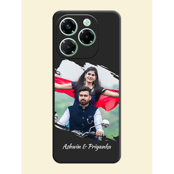 Grunge Brush Strokes on Photo On Space Black Custom Soft Matte Mobile Back Cover - Infinix Note 40X 5G Grunge Brush Strokes on Photo On Space Black Custom Soft Matte Mobile Back Cover - Infinix Note 40X 5G
