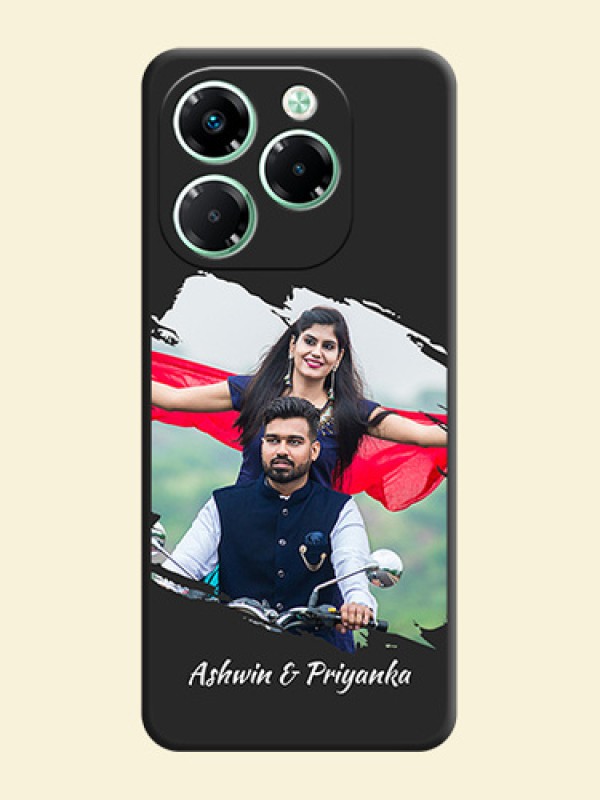 Grunge Brush Strokes on Photo On Space Black Custom Soft Matte Mobile Back Cover - Infinix Note 40X 5G
