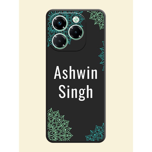 Your Name with Floral Design On Space Black Custom Soft Matte Mobile Back Cover - Infinix Note 40X 5G Your Name with Floral Design On Space Black Custom Soft Matte Mobile Back Cover - Infinix Note 40X 5G