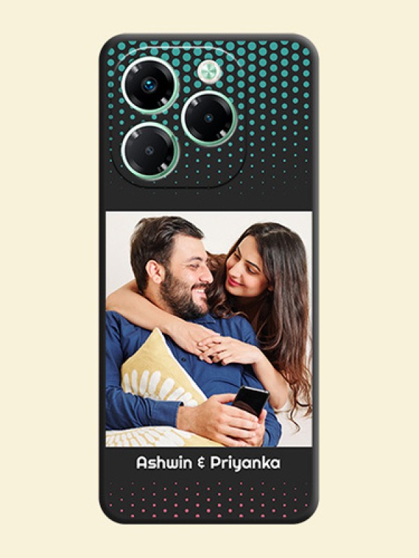 Faded Dots with Grunge Photo Frame and Text On Space Black Custom Soft Matte Mobile Back Cover - Infinix Note 40X 5G