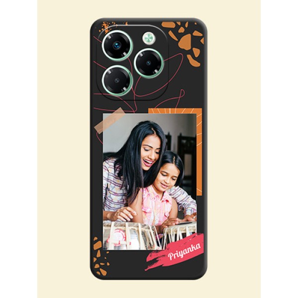 Orange Photo Frame On Space Black Custom Soft Matte Mobile Back Cover - Infinix Note 40X 5G Orange Photo Frame On Space Black Custom Soft Matte Mobile Back Cover - Infinix Note 40X 5G