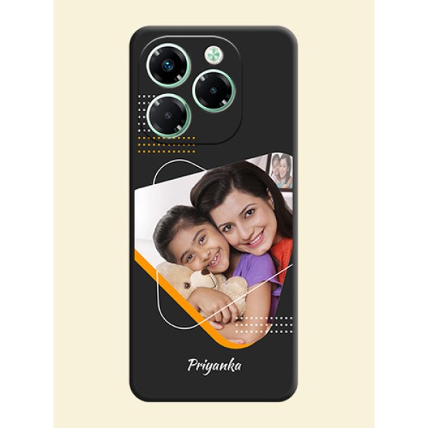 Yellow Triangle on Photo On Space Black Custom Soft Matte Mobile Back Cover - Infinix Note 40X 5G Yellow Triangle on Photo On Space Black Custom Soft Matte Mobile Back Cover - Infinix Note 40X 5G