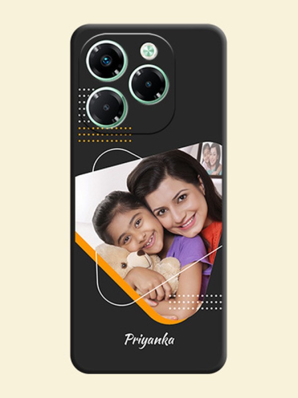 Yellow Triangle on Photo On Space Black Custom Soft Matte Mobile Back Cover - Infinix Note 40X 5G