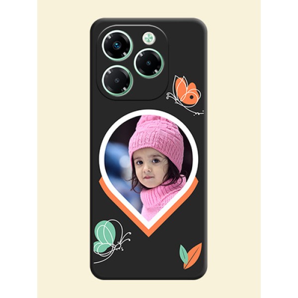 Upload Pic With Simple Butterly Design On Space Black Custom Soft Matte Mobile Back Cover - Infinix Note 40X 5G Upload Pic With Simple Butterly Design On Space Black Custom Soft Matte Mobile Back Cover - Infinix Note 40X 5G