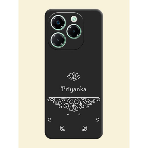 Lotus Garden Custom Text On Space Black Custom Soft Matte Mobile Back Cover - Infinix Note 40X 5G Lotus Garden Custom Text On Space Black Custom Soft Matte Mobile Back Cover - Infinix Note 40X 5G