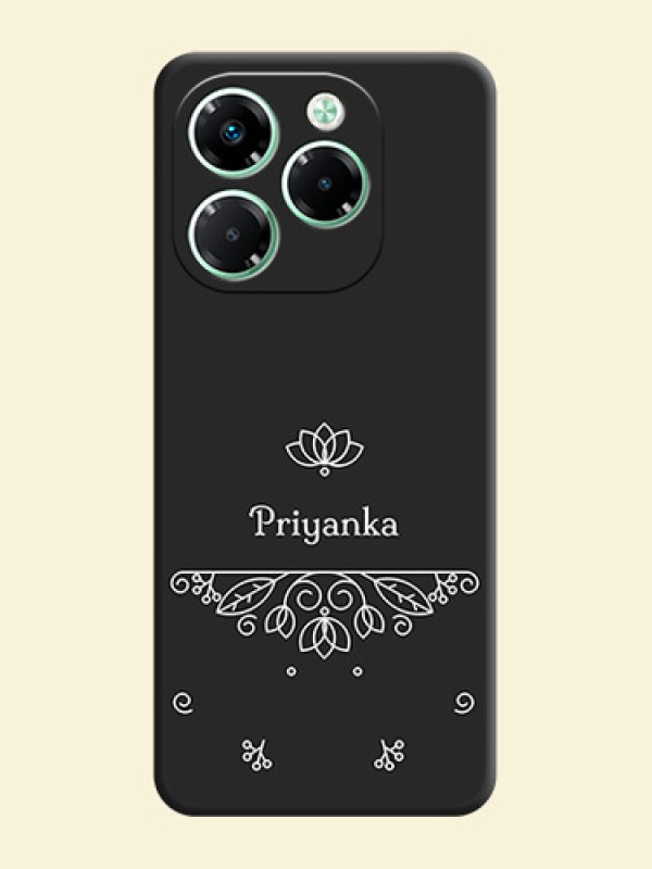 Lotus Garden Custom Text On Space Black Custom Soft Matte Mobile Back Cover - Infinix Note 40X 5G