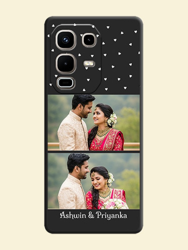 Miniature Love Symbols with Name On Space Black Custom Soft Matte Mobile Back Cover - Infinix Note 50s 5G