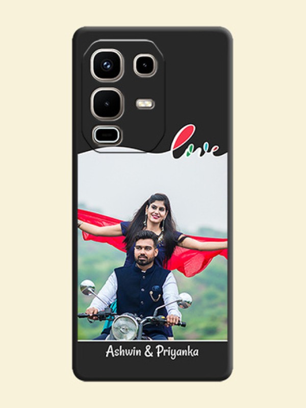 Fall in Love Pattern with Picture on Photo On Space Black Custom Soft Matte Mobile Back Cover - Infinix Note 50s 5G