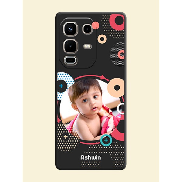 Multicoloured Round Image On Space Black Custom Soft Matte Mobile Back Cover - Infinix Note 50s 5G Multicoloured Round Image On Space Black Custom Soft Matte Mobile Back Cover - Infinix Note 50s 5G