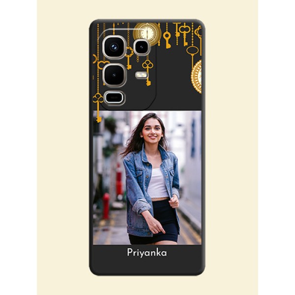 Decorative Design with Text On Space Black Custom Soft Matte Mobile Back Cover - Infinix Note 50s 5G Decorative Design with Text On Space Black Custom Soft Matte Mobile Back Cover - Infinix Note 50s 5G