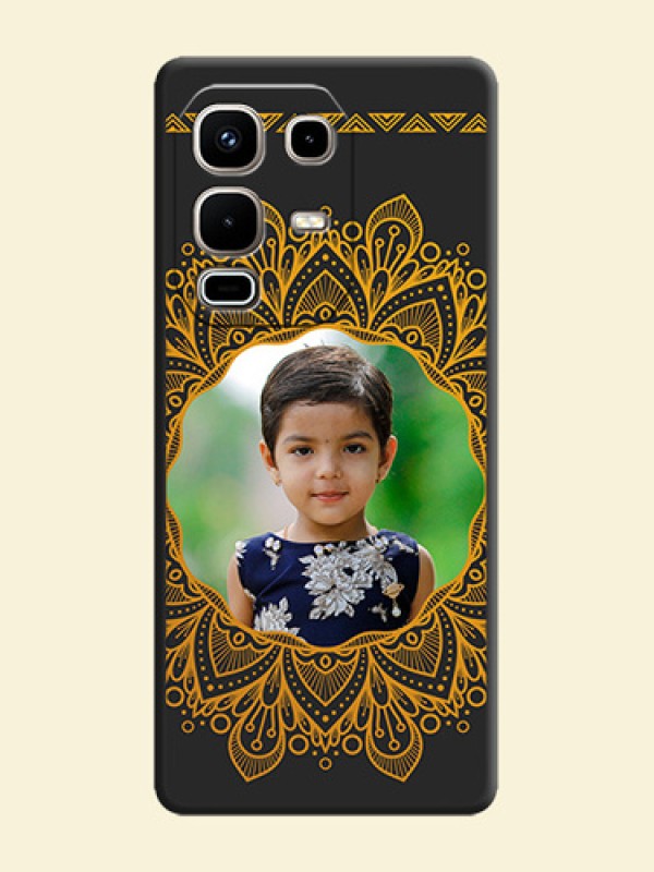 Round Image with Floral Design On Space Black Custom Soft Matte Mobile Back Cover - Infinix Note 50s 5G