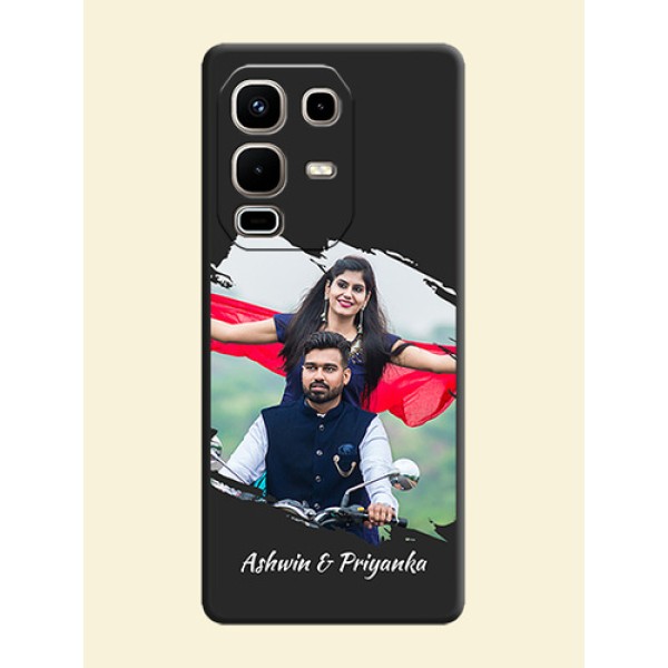 Grunge Brush Strokes on Photo On Space Black Custom Soft Matte Mobile Back Cover - Infinix Note 50s 5G Grunge Brush Strokes on Photo On Space Black Custom Soft Matte Mobile Back Cover - Infinix Note 50s 5G