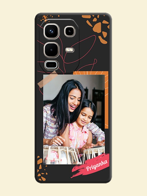 Orange Photo Frame On Space Black Custom Soft Matte Mobile Back Cover - Infinix Note 50s 5G