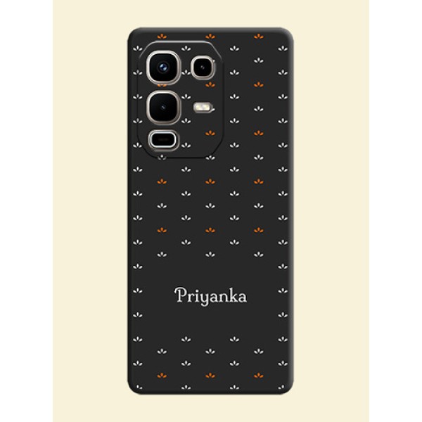 Simple Pattern With Custom Text On Space Black Custom Soft Matte Mobile Back Cover - Infinix Note 50s 5G Simple Pattern With Custom Text On Space Black Custom Soft Matte Mobile Back Cover - Infinix Note 50s 5G