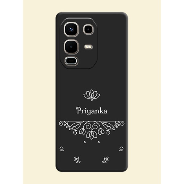 Lotus Garden Custom Text On Space Black Custom Soft Matte Mobile Back Cover - Infinix Note 50s 5G Lotus Garden Custom Text On Space Black Custom Soft Matte Mobile Back Cover - Infinix Note 50s 5G