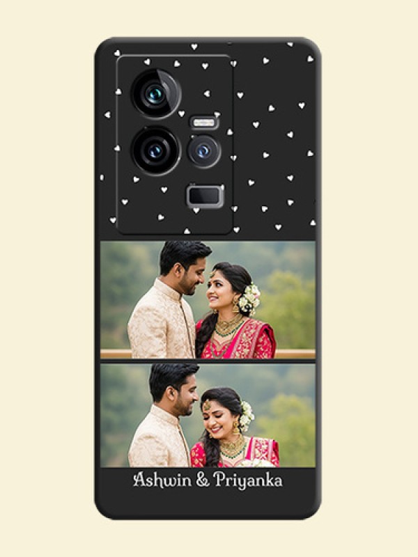 Miniature Love Symbols with Name on Space Black Custom Soft Matte Back Cover - iQOO 11 5G