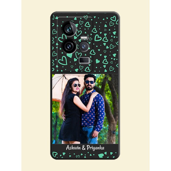 Sea Green Indefinite Love Pattern on Photo on Space Black Soft Matte Mobile Cover - iQOO 11 5G Sea Green Indefinite Love Pattern on Photo on Space Black Soft Matte Mobile Cover - iQOO 11 5G