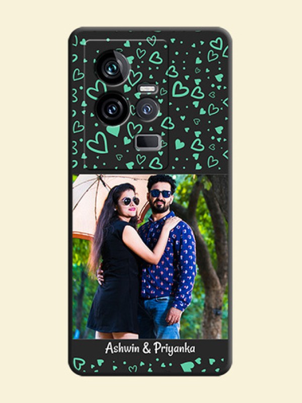 Sea Green Indefinite Love Pattern on Photo on Space Black Soft Matte Mobile Cover - iQOO 11 5G