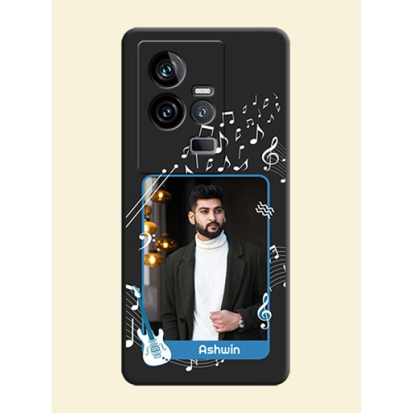Musical Theme Design with Text on Photo on Space Black Soft Matte Mobile Case - iQOO 11 5G Musical Theme Design with Text on Photo on Space Black Soft Matte Mobile Case - iQOO 11 5G