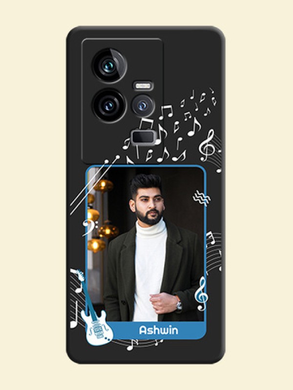 Musical Theme Design with Text on Photo on Space Black Soft Matte Mobile Case - iQOO 11 5G