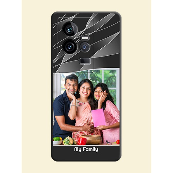 Mixed Wave Lines on Photo on Space Black Soft Matte Mobile Cover - iQOO 11 5G Mixed Wave Lines on Photo on Space Black Soft Matte Mobile Cover - iQOO 11 5G