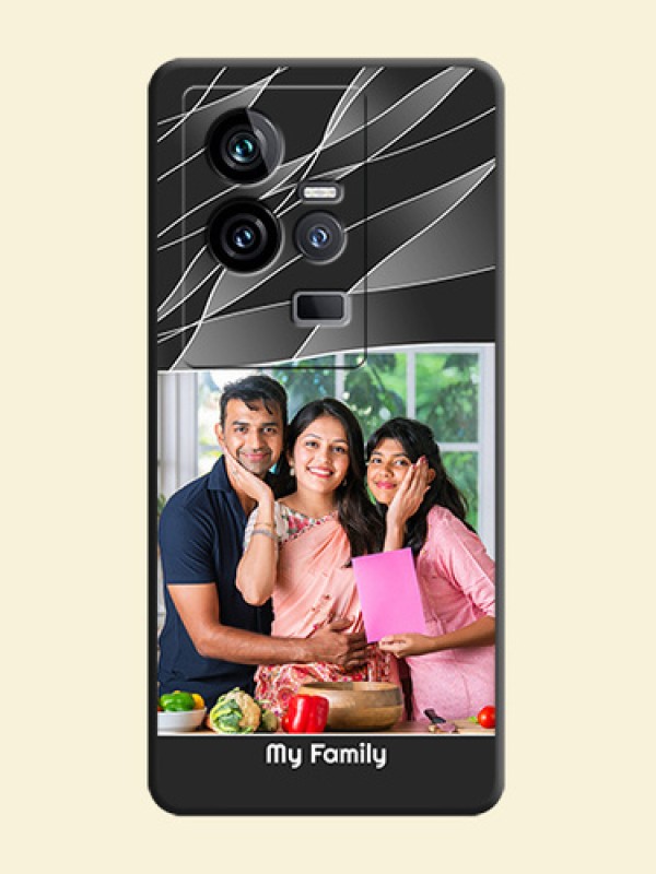Mixed Wave Lines on Photo on Space Black Soft Matte Mobile Cover - iQOO 11 5G