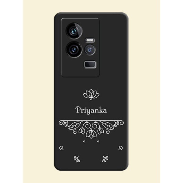 Lotus Garden Custom Text On Space Black Personalized Soft Matte Phone Covers -iQOO 11 5G Lotus Garden Custom Text On Space Black Personalized Soft Matte Phone Covers -iQOO 11 5G