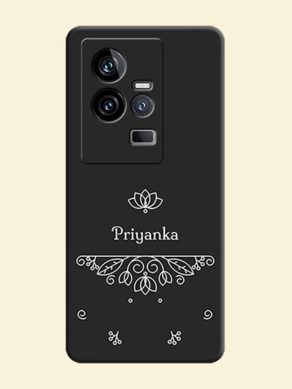 Lotus Garden Custom Text On Space Black Personalized Soft Matte Phone Covers -iQOO 11 5G