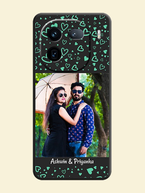 Sea Green Indefinite Love Pattern on Photo On Space Black Custom Soft Matte Mobile Back Cover - iQOO 12 5G