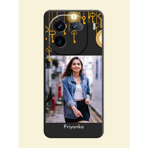 Decorative Design with Text On Space Black Custom Soft Matte Mobile Back Cover - iQOO 12 5G Decorative Design with Text On Space Black Custom Soft Matte Mobile Back Cover - iQOO 12 5G