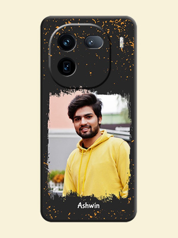 Spray Free Design on Photo On Space Black Custom Soft Matte Mobile Back Cover - iQOO 12 5G
