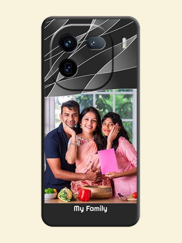 Mixed Wave Lines on Photo On Space Black Custom Soft Matte Mobile Back Cover - iQOO 12 5G