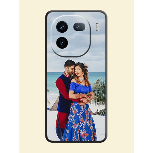 Full Single Pic Upload On Space Black Custom Soft Matte Mobile Back Cover - iQOO 12 5G Full Single Pic Upload On Space Black Custom Soft Matte Mobile Back Cover - iQOO 12 5G