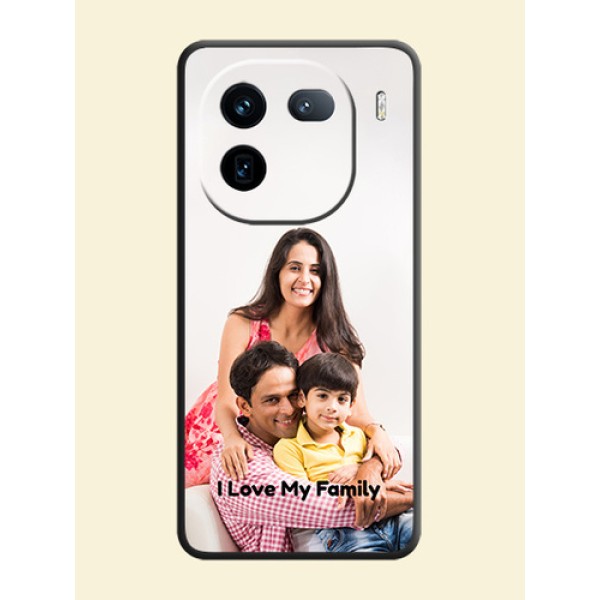 Full Single Pic Upload With Text On Space Black Custom Soft Matte Mobile Back Cover - iQOO 12 5G Full Single Pic Upload With Text On Space Black Custom Soft Matte Mobile Back Cover - iQOO 12 5G