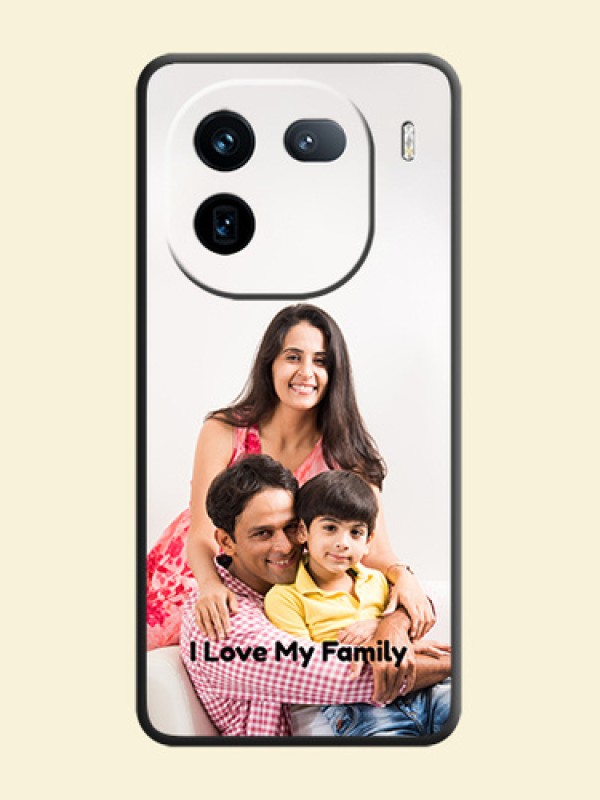 Full Single Pic Upload With Text On Space Black Custom Soft Matte Mobile Back Cover - iQOO 12 5G