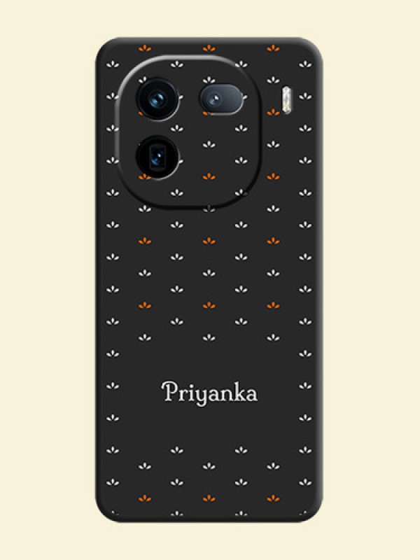 Simple Pattern With Custom Text On Space Black Custom Soft Matte Mobile Back Cover - iQOO 12 5G
