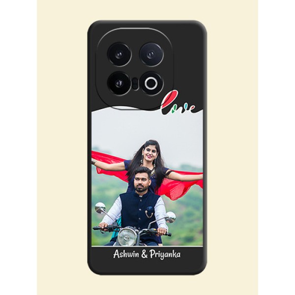 Fall in Love Pattern with Picture on Photo On Space Black Custom Soft Matte Mobile Back Cover - iQOO 13 5G Fall in Love Pattern with Picture on Photo On Space Black Custom Soft Matte Mobile Back Cover - iQOO 13 5G