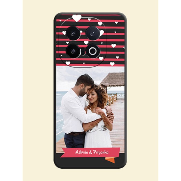 White Color Love Symbols with Pink Lines Pattern On Space Black Custom Soft Matte Mobile Back Cover - iQOO 13 5G White Color Love Symbols with Pink Lines Pattern On Space Black Custom Soft Matte Mobile Back Cover - iQOO 13 5G
