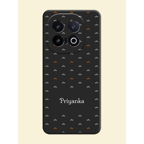 Simple Pattern With Custom Text On Space Black Custom Soft Matte Mobile Back Cover - iQOO 13 5G Simple Pattern With Custom Text On Space Black Custom Soft Matte Mobile Back Cover - iQOO 13 5G