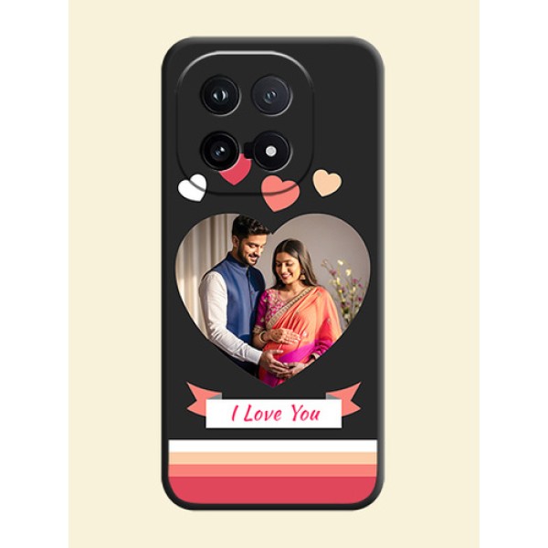 Love Shaped Photo with Colorful Stripes On Space Black Custom Soft Matte Mobile Back Cover - iQOO 15 5G Love Shaped Photo with Colorful Stripes On Space Black Custom Soft Matte Mobile Back Cover - iQOO 15 5G