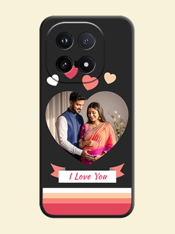 Love Shaped Photo with Colorful Stripes On Space Black Custom Soft Matte Mobile Back Cover - iQOO 15 5G
