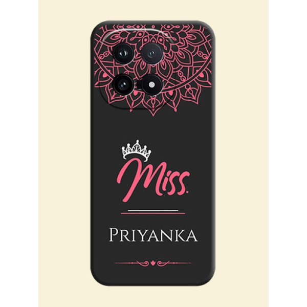 Mrs Name with Floral Design On Space Black Custom Soft Matte Mobile Back Cover - iQOO 15 5G Mrs Name with Floral Design On Space Black Custom Soft Matte Mobile Back Cover - iQOO 15 5G