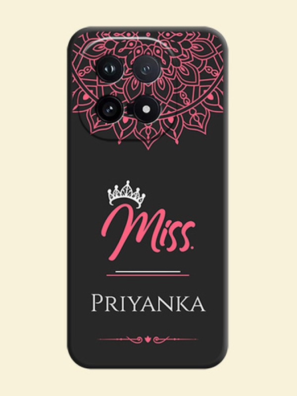 Mrs Name with Floral Design On Space Black Custom Soft Matte Mobile Back Cover - iQOO 15 5G
